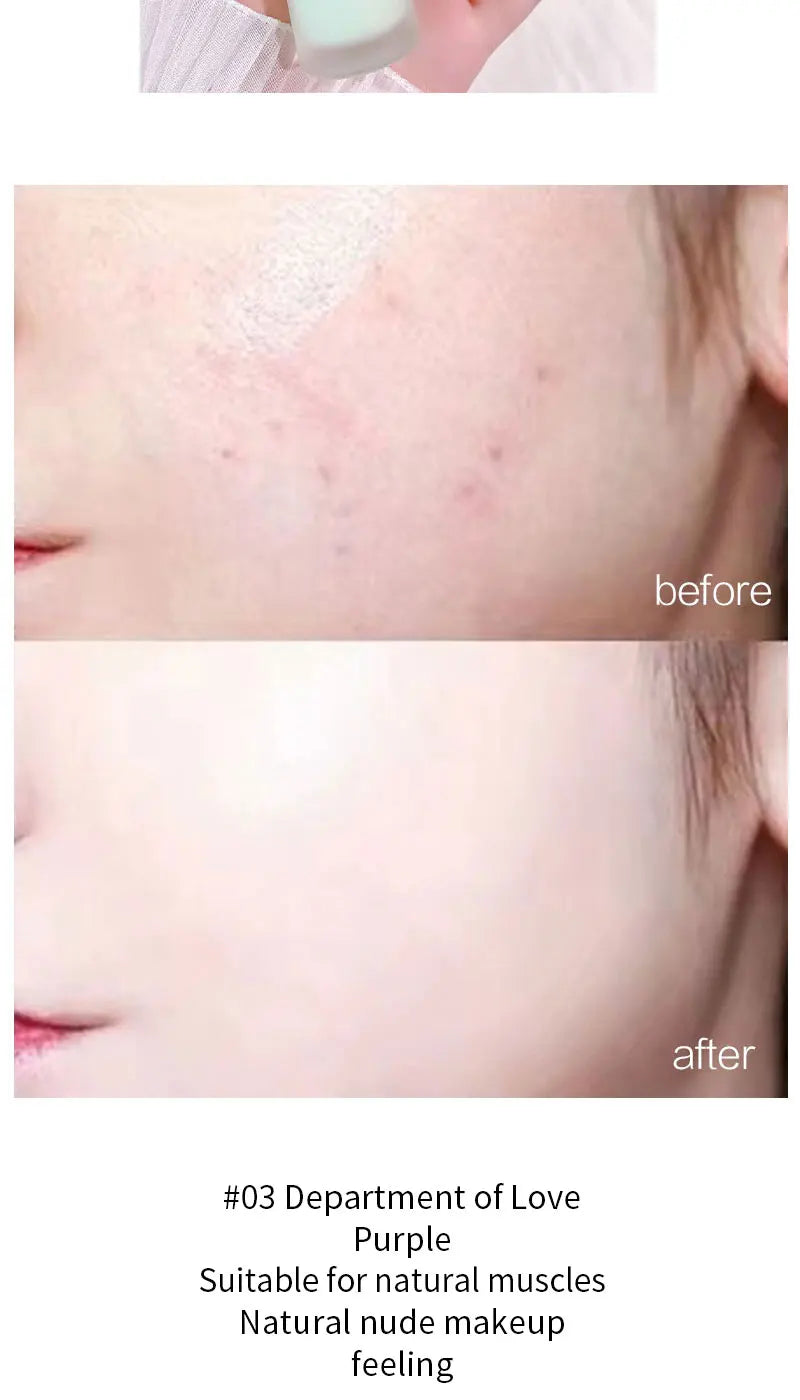 Silky and clear primer, natural cream to brighten and prevent makeup from coming off easily, foundation liquid,