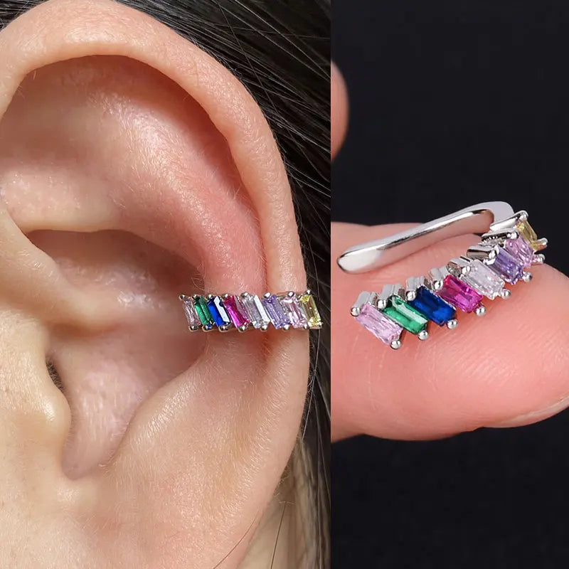 1Piece Helix Cartilage Conch Fake Without Hole Piercing Ear Cuffs Earcuff Wrap Rock Earring Non Piercing Women Clip Adjustable