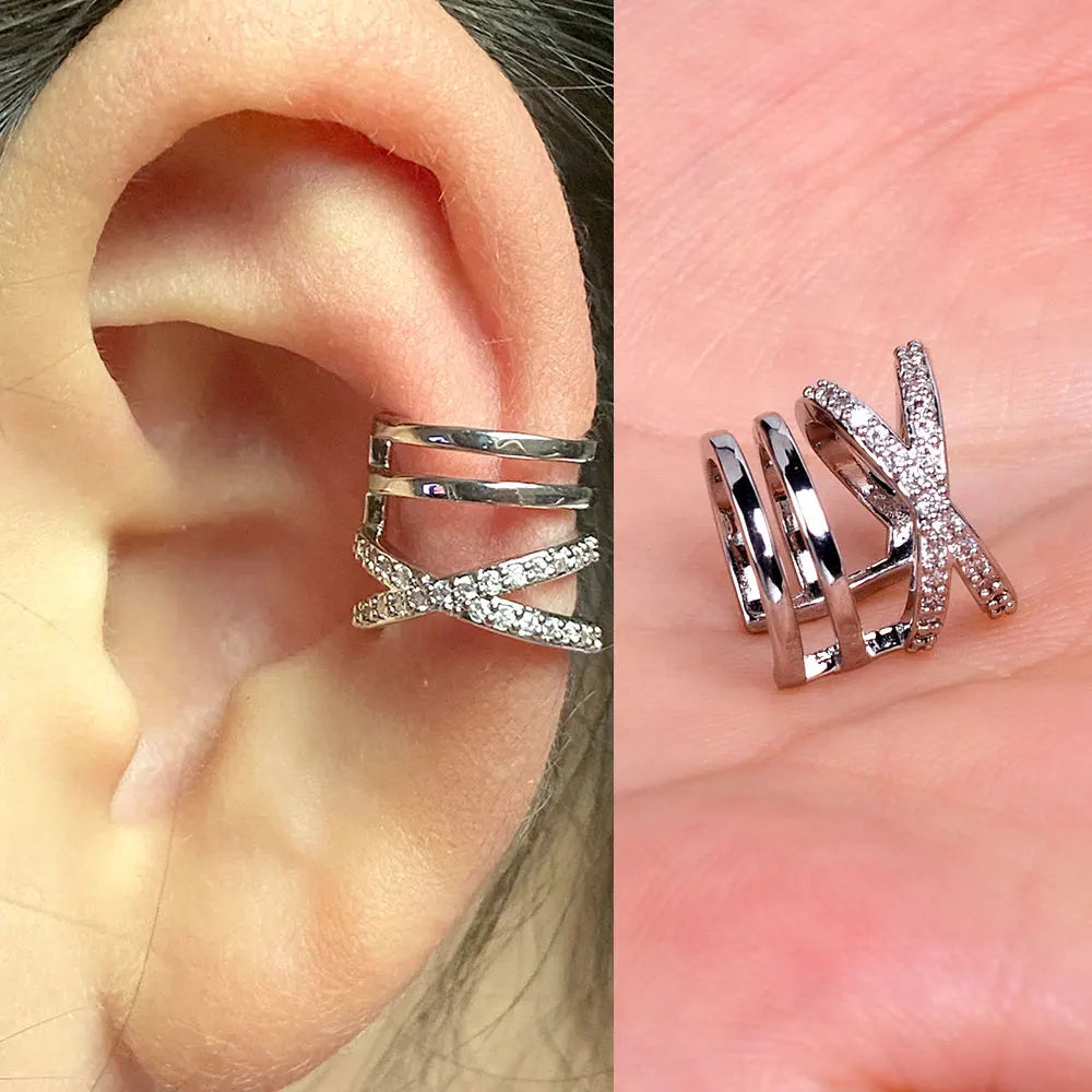 1Piece Helix Cartilage Conch Fake Without Hole Piercing Ear Cuffs Earcuff Wrap Rock Earring Non Piercing Women Clip Adjustable
