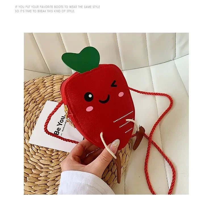 Cute PU Leather Children's Small Shoulder Bags Lovely Cartoon Baby Girls Coin Purse Handbags Princess Accessories Crossbody Bag