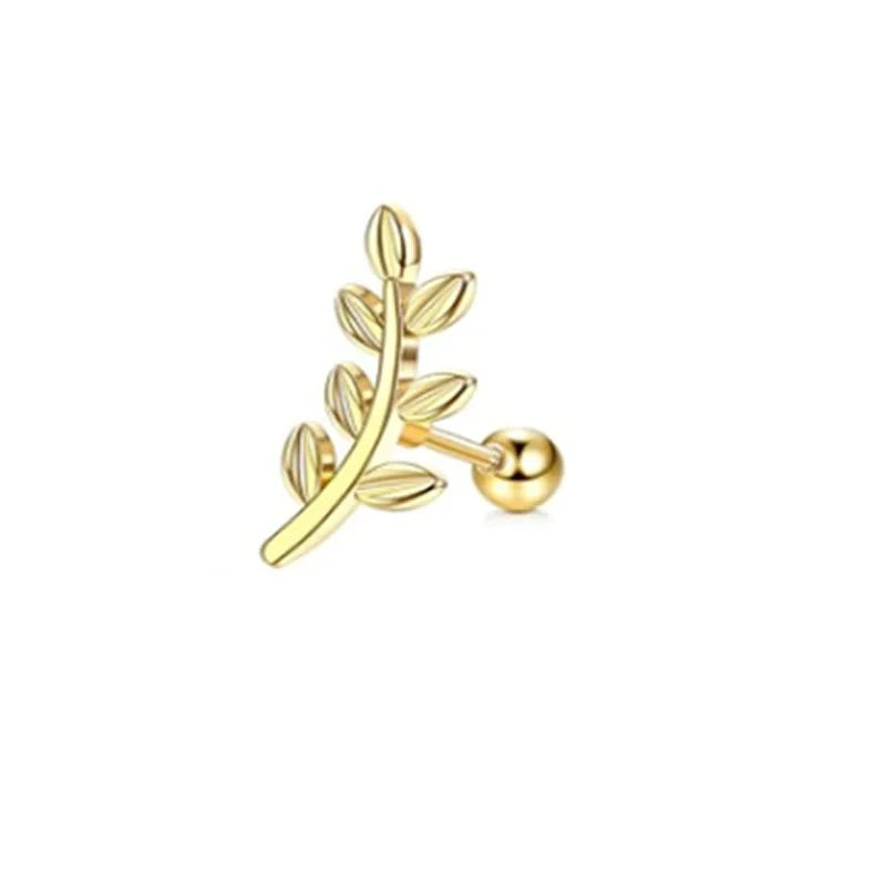 1Pc 16G Stainless Steel Screw Back Stud Earrings for Women Men, Fashion Cubic Zerconia Cartilage Conch Helix Ear Piercing Jewels