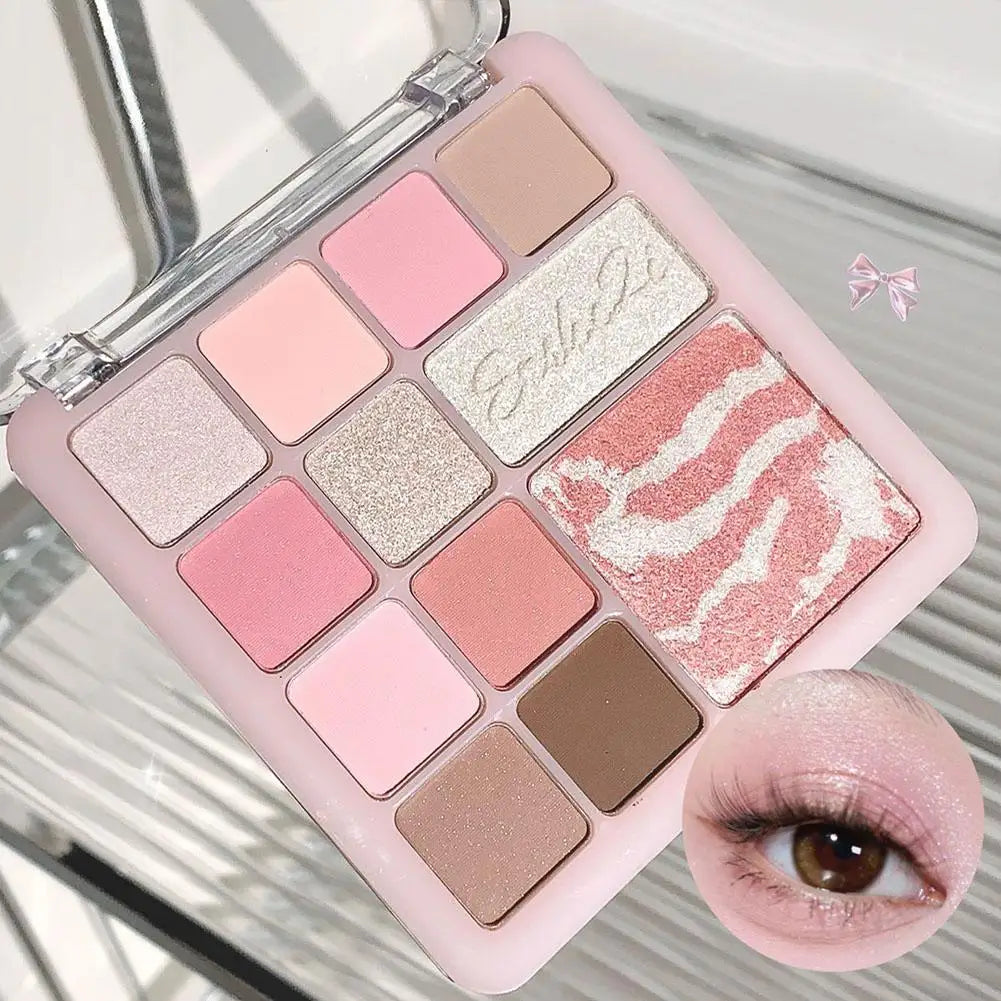16Colors Pink Mist Eyeshadow Palette High Pigmented Daily Eye Shadow Makeup Eye Shadow Travel Makeup Palette All In One