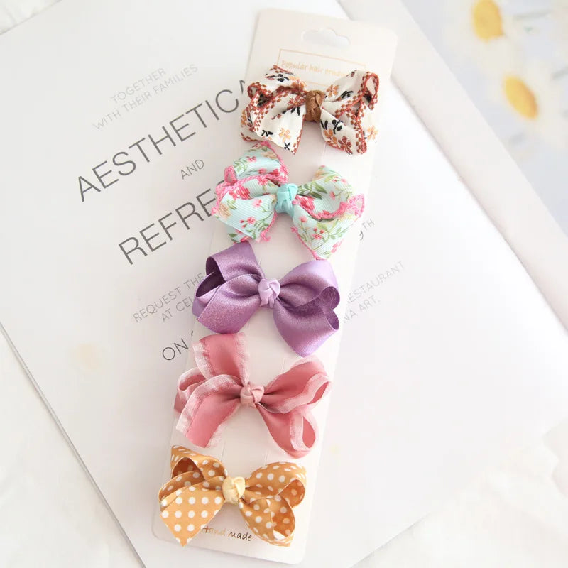 Hair clips for Children Children's Headwear Baby Hair Accessories Clip Bows For Girls All Cloth Hairpin